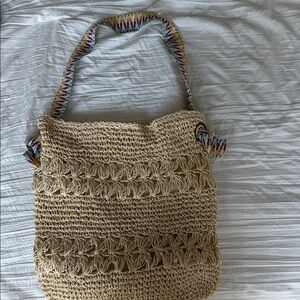 Handcrafted Beige Woven Tote Bag